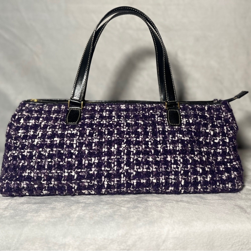 Kate Spade Purple and Black Tweed Shoulder Bag